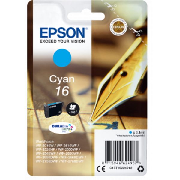 Tinteiro original Epson cyan 16 - C13T16224010