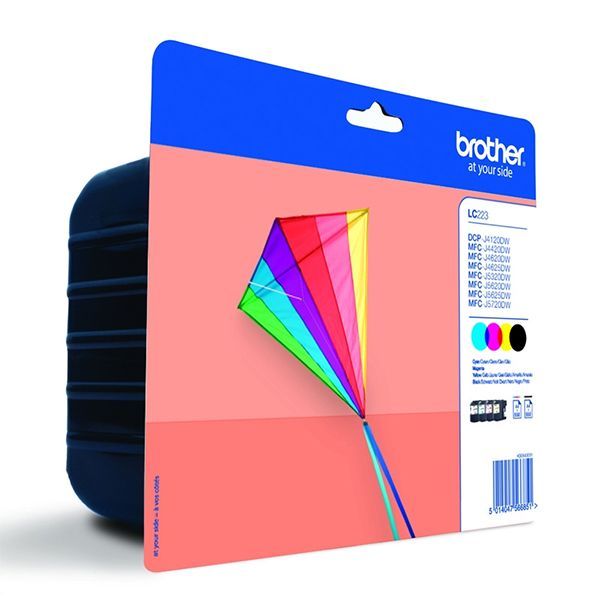 Pack 4 tinteiro original Brother LC223 Bk/C/Y/M - LC223VALBP
