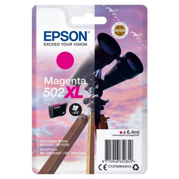 Tinteiro original Epson Magenta 502XL - C13T02W34020