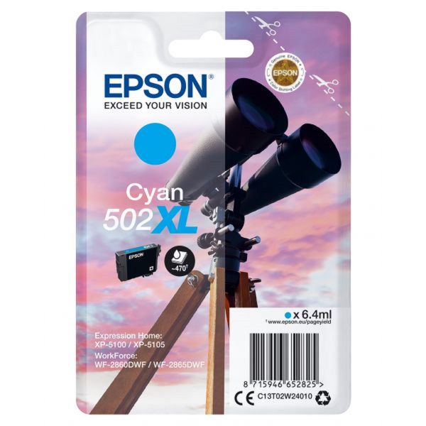 Tinteiro original Epson Cyan 502XL - C13T02W24020