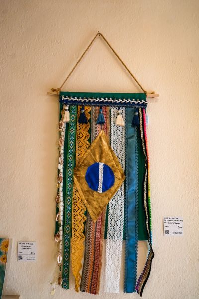  Bandeira do Brasil com Rendas - Feito à mão 